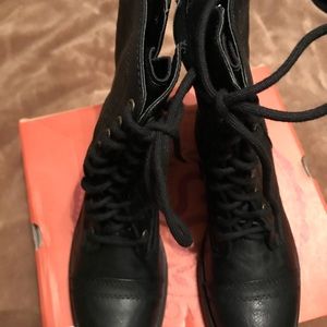 Black combat boots